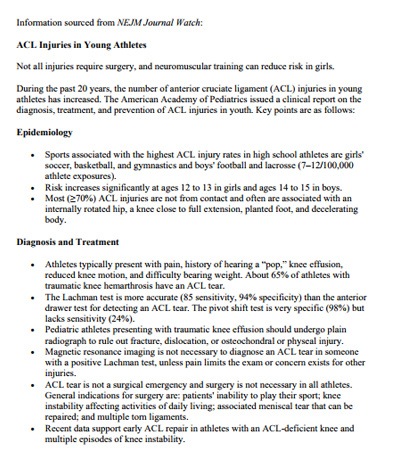 ACL Injuries in Young Athletes